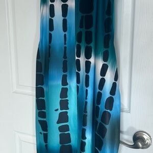 Absolutely beautiful and comfortable summer Blue and Black Patterned Dress.